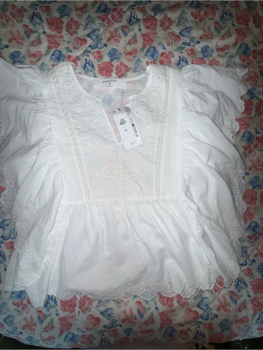 Primark White Eyelet Ruffle Girls' Blouse